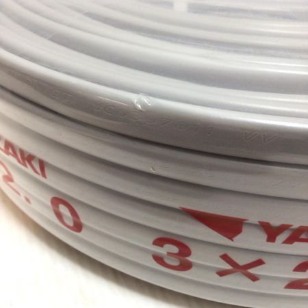  YAZAKI VVFケーブル 未使用品(S) 3芯 2.0mm×100m 2025年6月(令和7年) 