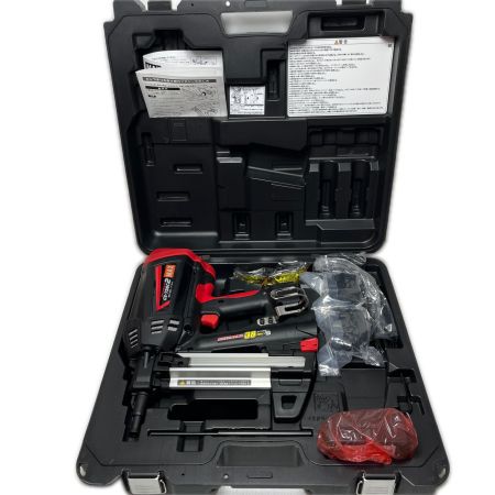  MAX マックス ガスピン釘打機 充電器・充電池2個・ケース付 GS-738C2 レッド×ブラック