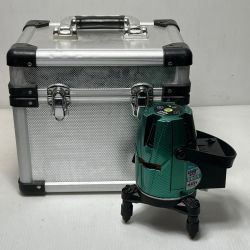 山真 レーザー墨出し器 電源ケーブル2本・充電池・受光器・ケース付 GV-6 グリーン Cランク