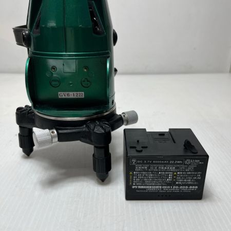 山真 レーザー墨出し器 電源ケーブル2本・充電池・受光器・ケース付 GV-6 グリーン