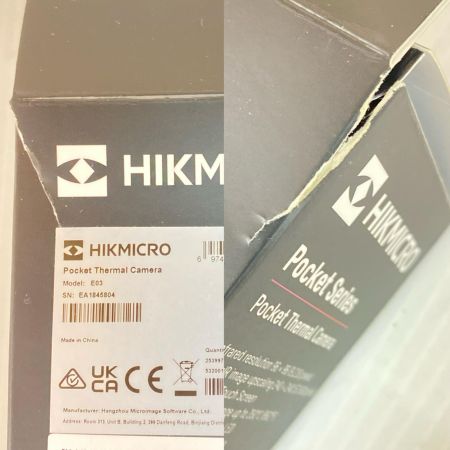  HIKMICRO サーモグラファーカメラ 未使用品(S) 取説、コード付 E03