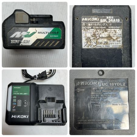  HiKOKI ハイコーキ インパクトレンチ 充電器・充電池1個・ケース付 WR36DF グリーン