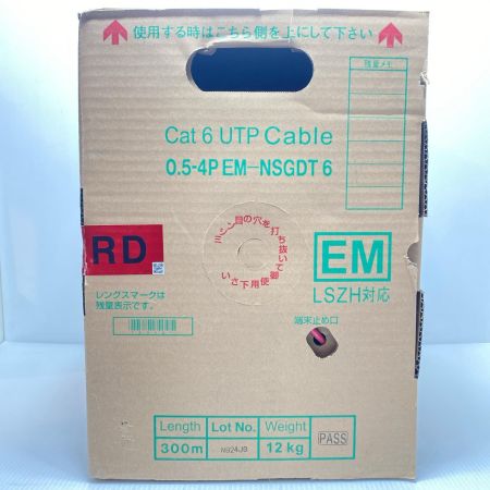  富士電線工業 0.5-4P EM-NSGDT6 Cat6 UTP Cable レッド