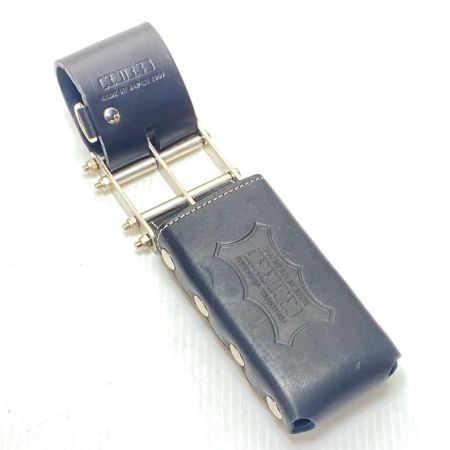  KNICKS 工具差し ベルトループ・ロング金具付 総ヌメ革鳶レベルホルダー ブラック