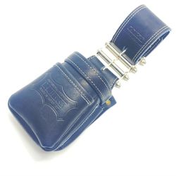 ΘΘ KNICKS 腰袋 ベルトループ・3連金具付 グローブ革 小物腰袋 VAストリッパーフォルダー ブラック Cランク