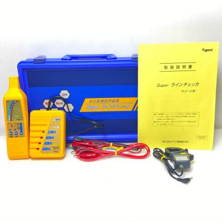  戸上電機製作所 低圧配線路探査器 送信機・受信機・クランプセンサ・コード・ケース付 30961 通電確認のみ ラインチェッカー TLC-C形 オレンジ