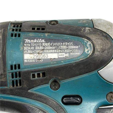  MAKITA マキタ インパクトドライバ 本体のみ コードレス式 14.4v TD131D ブルー
