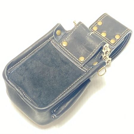  KNICKS 腰袋 ベルトループ・3連金具付 グローブ革 小物腰袋 VAストリッパーフォルダー ブラック