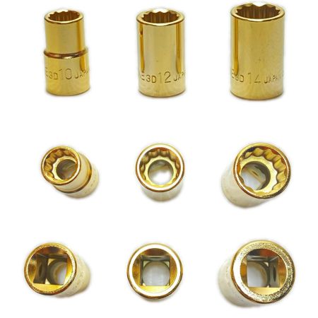  TONE トネ ラチェットソケットセット 9.5mm 10・12・14 RH30/2000限定ﾓﾃﾞﾙ ゴールド