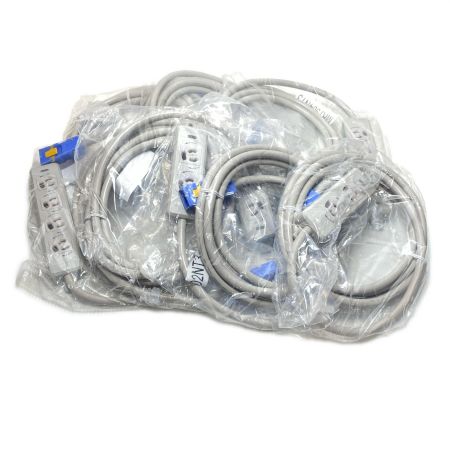  明工社 横形OA用抜け止め接地タップ 未使用品(S) MJ2495ジョイントボックス5個付 2口3ｍ 7個セット MR7902NT3