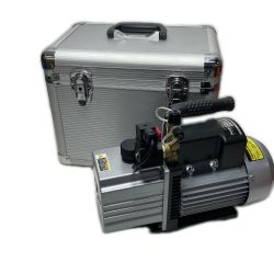 ΘΘ Asada 真空ポンプ ケース付 コード式 通電のみ確認済み 4CFM ECO シルバー Cランク