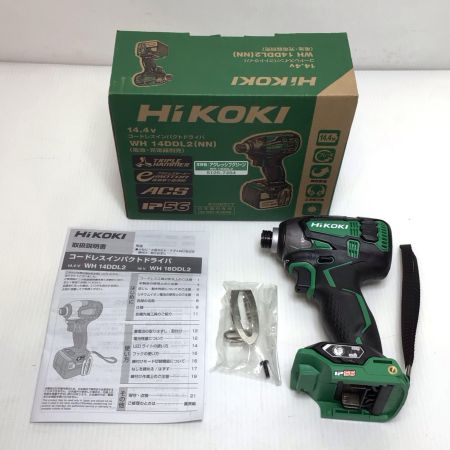  HiKOKI ハイコーキ インパクトドライバ 未使用品(S) 外箱・フック付 コードレス式 14.4v WH14DDL2 グリーン