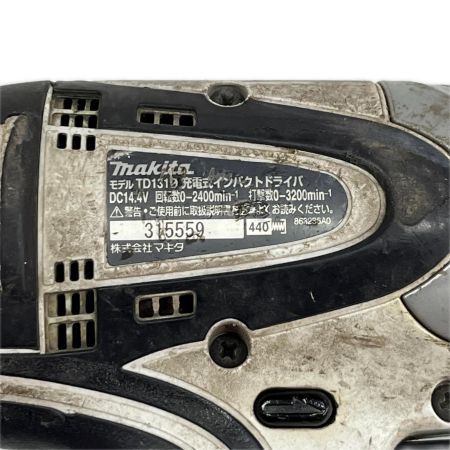  MAKITA マキタ インパクトドライバ 本体のみ コードレス式 14.4v TD131D ブラック×ホワイト