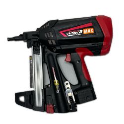 ΘΘ MAX マックス ガスネイラ 未使用品(S) 充電器・充電池2個・ケース付 コードレス式 6v GS-738C2 レッド Sランク