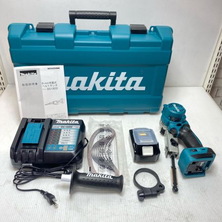  MAKITA マキタ ベルトサンダ 充電器・充電池1個・ケース・ハンドル・取説付 BS180DRG ブルー