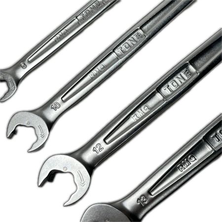  TONE トネ クイックラチェットめがねレンチセット 収納ポーチ付 7本(8,10,12,13,14,17,19) RMQ700