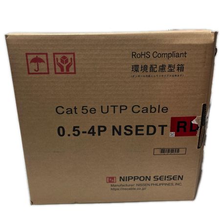  日本製線 LANケーブル  0.5-4P NSEDT 300m Cat 5e UTP Cable レッド