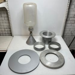 ΘΘ CHIYODA 現場密度測定装置7点セット  アクリルジャー・ロート・ベースプレート・標準容器・突砂法3点セット Cランク