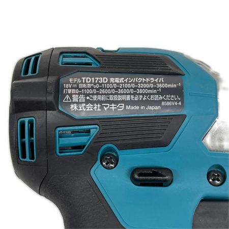  MAKITA マキタ インパクトドライバ 本体のみ コードレス式 18v TD173D ブルー