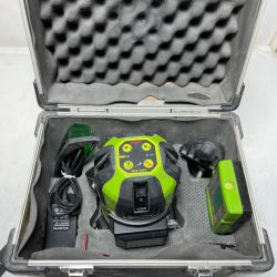 ΘΘ might レーザー墨出し器 受光器・L字版・ゴーグル・ACアダプタ・ケース付 MLS-443G 黄緑 Cランク