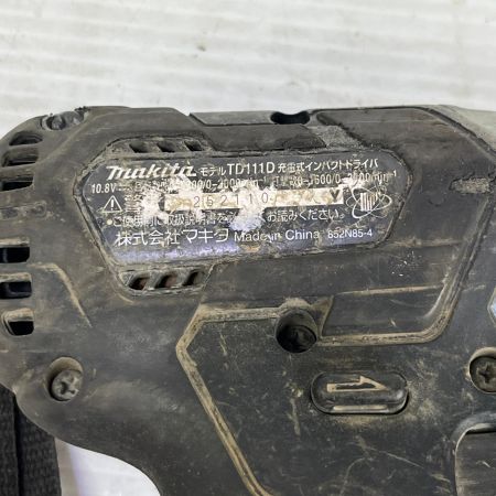  MAKITA マキタ インパクトドライバ  本体のみ 10.8v TD111D ブラック