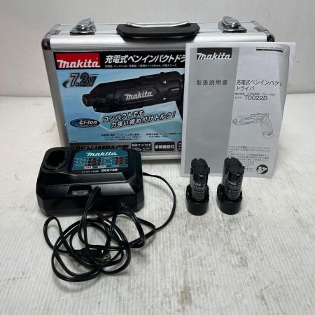  MAKITA マキタ ペンインパクトドライバ  充電器・充電池2個・ケース付 TD022D ブラック