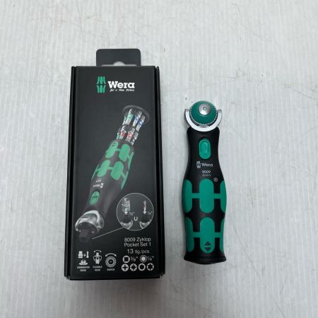 Wera サイクロップポケットラチェット ビット12種・外箱付 8009 グリーン×ブラック