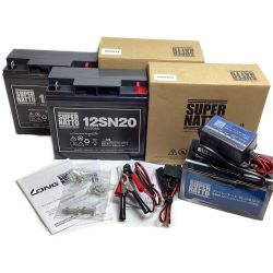 §§ SUPER NATTO SN-12SN20-2SET-VSET スーパーナット ST1220E エレキボート用バッテリーお得セット Sランク