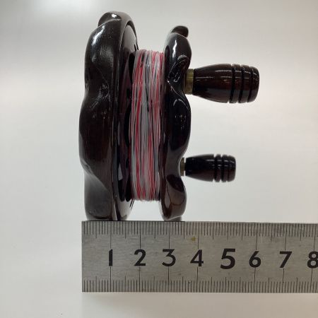  ツルヤ 黒鯛ヘチ釣り木製リール　黒檀