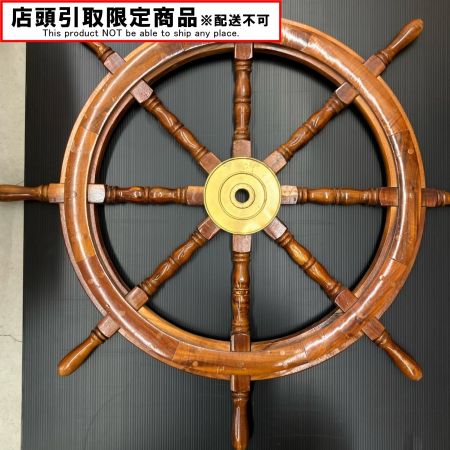 【発送不可　店頭受取】釣り用品 釣り小物 舵 木製 8本スポーク