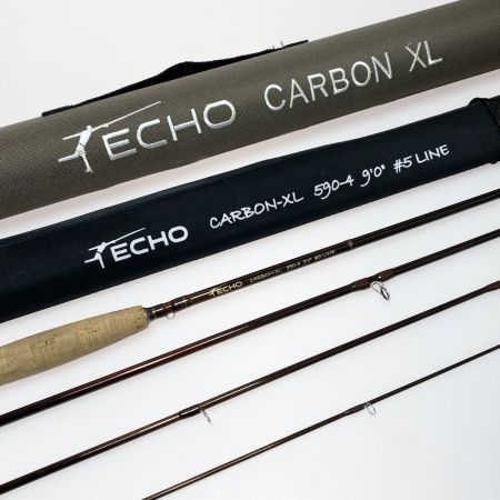  ECHO カーボンXL 590-4 #5 フライロッド ケース付 程度B