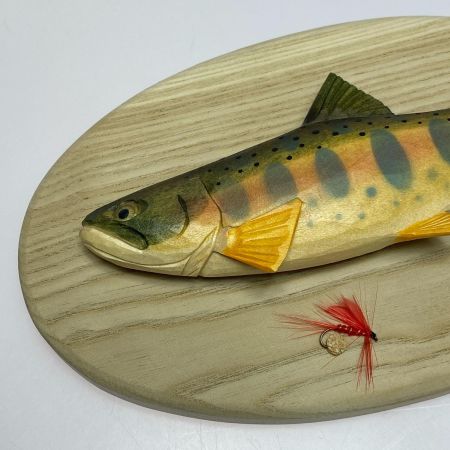   山女魚 ヤマメ 木彫り 壁掛け 渓流魚 川魚