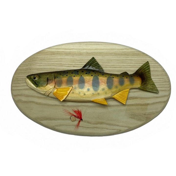 山女魚 ヤマメ 木彫り 壁掛け 渓流魚 川魚 - 中古釣り・フィッシング