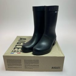 §§ AIGLE エーグル ミリカ ラバーブーツ  SIZE 22.5cm 程度B レディース レインシューズ ブラック Bランク