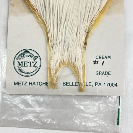 フライマテリアル　ハックルケープ　コックネック　METZ ＃1　クリーム