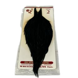 フライタイイング用マテリアル WHITING ホワイティング ハックルケープ コックネック ブラック GRADE２ Bランク