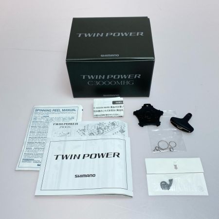  SHIMANO シマノ 24ツインパワー C3000MHG 046819 スピニングリール 程度AB ウッドハンドルノブ付 SOMノブセット