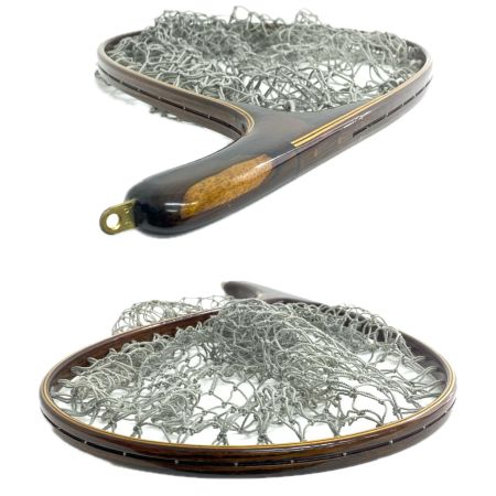  KA handcraft ランディングネット カーブ ブラウン 全長48cm 程度B 