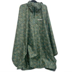 §§ mont･bell モンベル プリント トレッキング レインポンチョ SIZE L ダークグリーン 1128668 Bランク