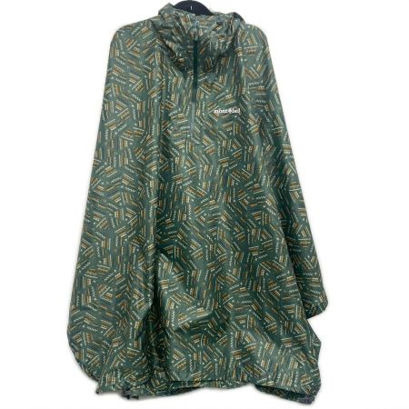  mont･bell モンベル プリント トレッキング レインポンチョ SIZE L ダークグリーン 1128668