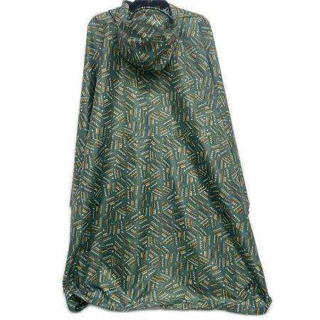  mont･bell モンベル プリント トレッキング レインポンチョ SIZE L ダークグリーン 1128668