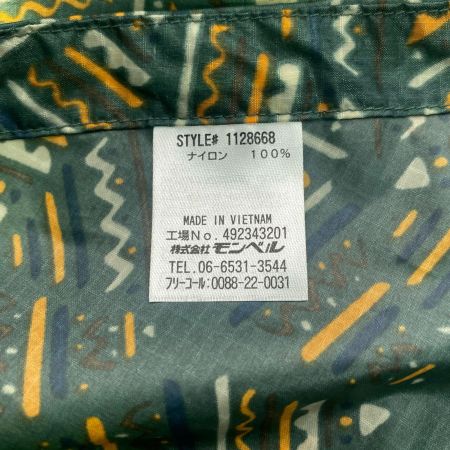 mont･bell モンベル プリント トレッキング レインポンチョ SIZE L ダークグリーン 1128668