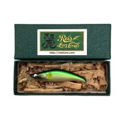 麗's Lure Craft ルアー ハンドメイドミノー 55mm S フラット neo 箱付 グリーンアユOB Bランク