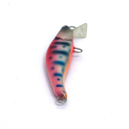 麗's Lure Craft ルアー ハンドメイドミノー 55mm S フラット neo 箱付 グラデピンクチャートヤマメ