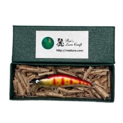 麗's Lure Craft ルアー ハンドメイドミノー 55mm S フラット neo 箱付 ゴールドヤマメ Bランク