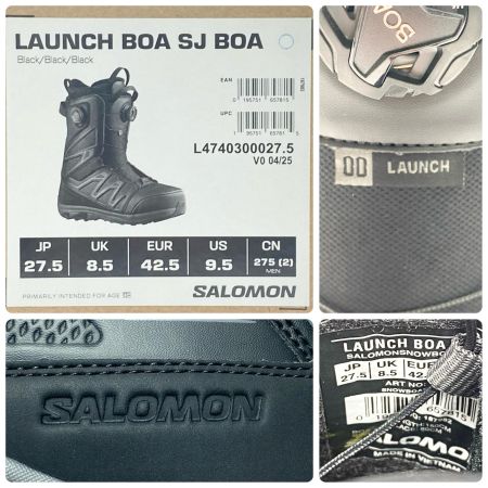  SALOMON サロモン スノーボードブーツ  27.5cm ダイアル式  程度A LAUNCH BOA SJ BOA L4740300027.5 ブラック×グレー