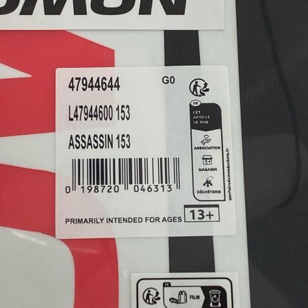  SALOMON サロモン スノーボード 153cm 未使用品(S) 25-26 SALOMON BOARD ASSASSIN アサシン