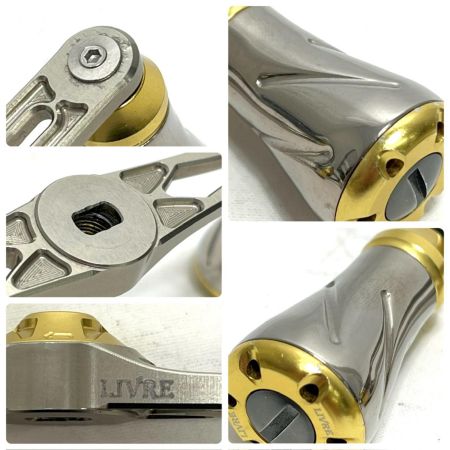 LIVRE カスタムハンドル 100mm ベイトリール用 ゴールド x シルバー