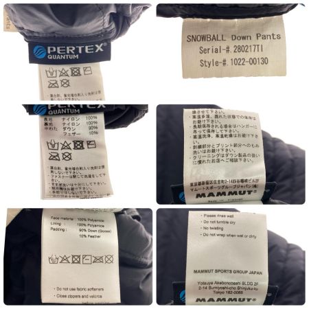  MAMMUT マムート スノーボール ダウン パンツ M 1022-00130 ブラック