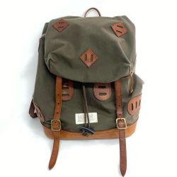 §§ Vasco Equipment ナイロンクロスレザーオールドバックパック  VSE-203 オリーブ Bランク